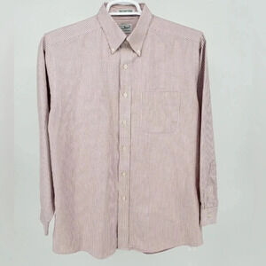 L.L. Bean Men's  18-37  Pin Stripe Long Sleeve Shirt Wrinkle Resistant Cotton